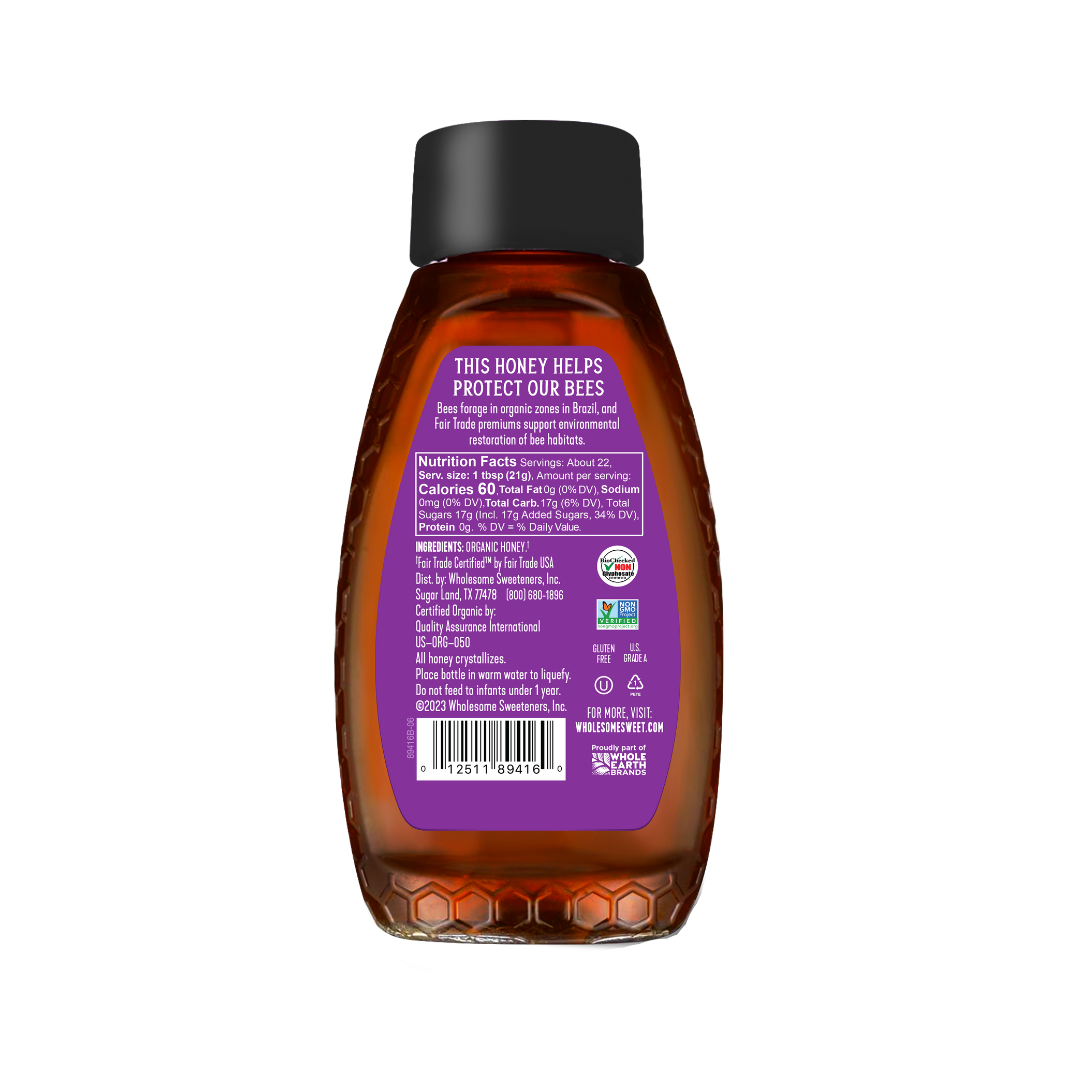 Wholesome Raw Honey 1 Pack back view;Size_24oz - 1 Pack