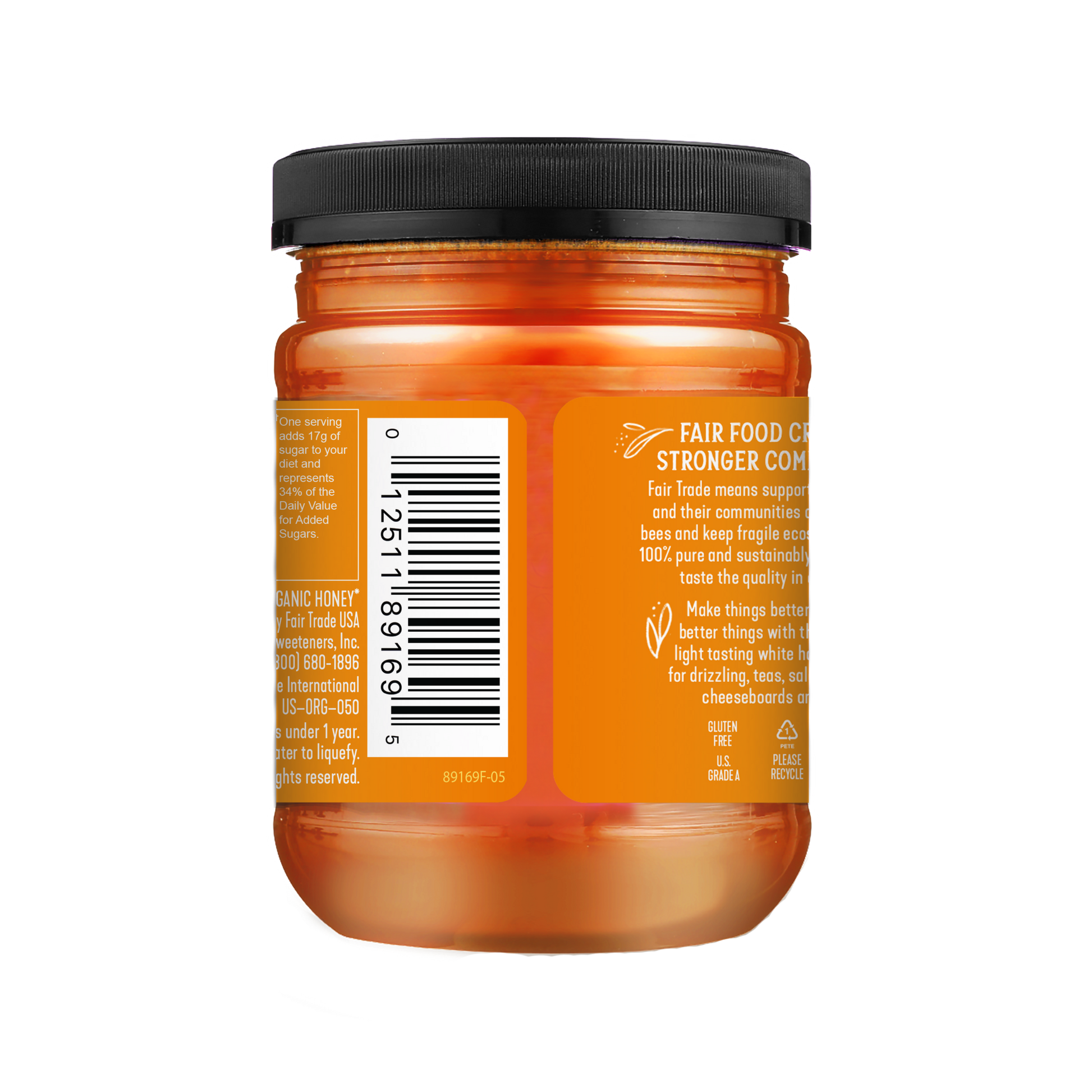 ORGANIC FAIR TRADE RAW UNFILTERED WHITE HONEY JAR