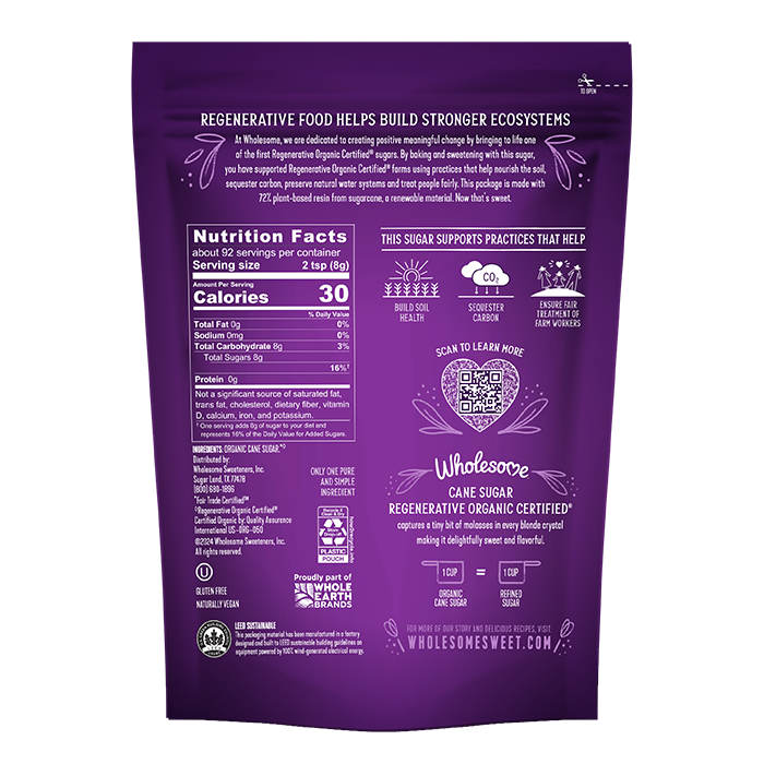 Wholesome Regen Cane 12 Pack back view;Size_26oz - 12 Pack