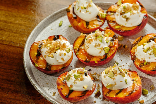 GRILLED PEACHES WITH BROWN SUGAR GLAZE