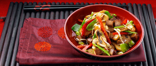 STIR FRIED TERIYAKI TOFU WITH VEGETABLES