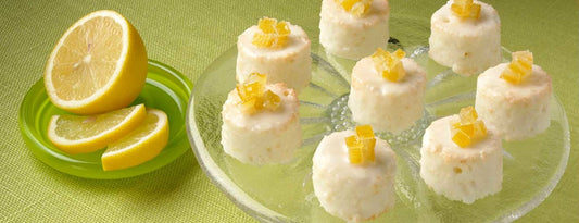 TINY LEMON ANGEL CAKES WITH LEMON CONFIT