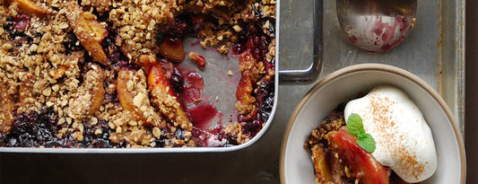 WARM NECTARINE BLACKBERRY COBBLER