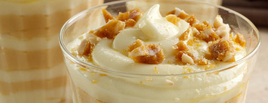 BRITTLE-TOPPED VANILLA BUTTERSCOTCH PUDDING PARFAITS