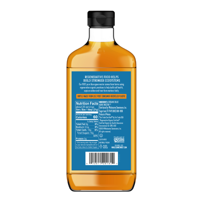 Wholesome Blue Agave 6 Pack back view;Size_18.5oz - 6 Pack