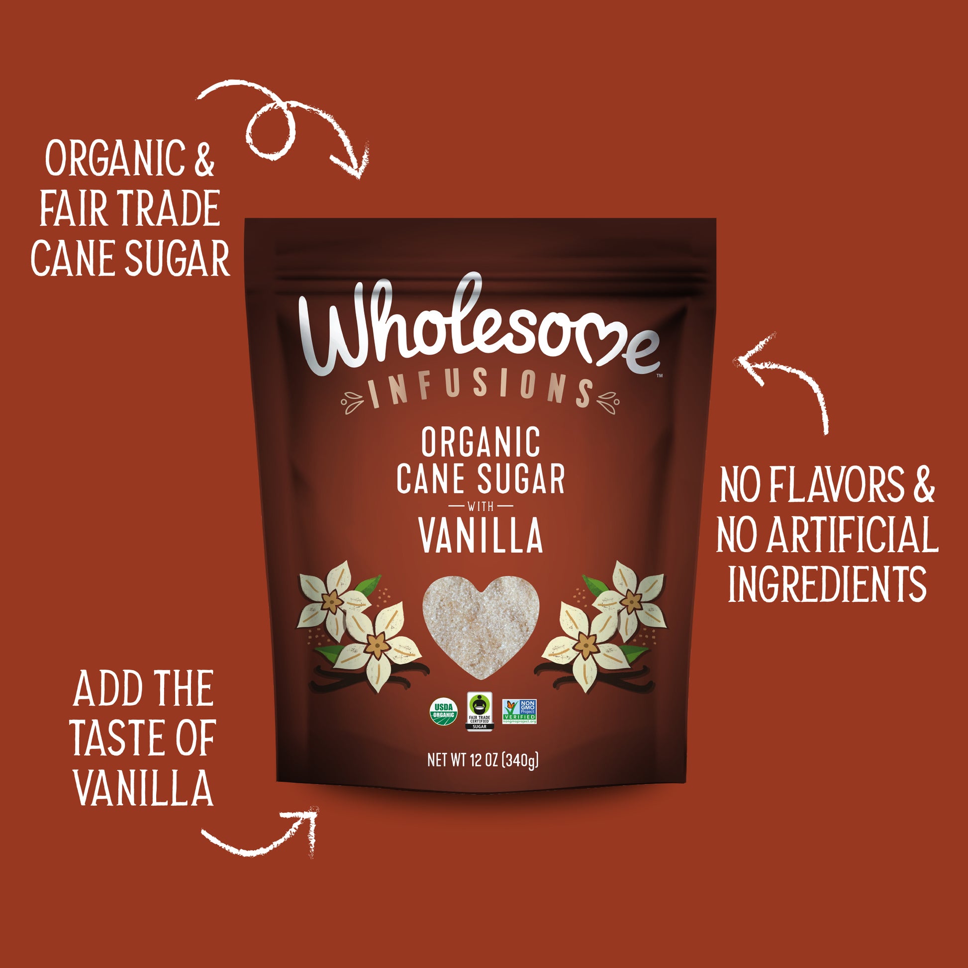 ORGANIC CANE SUGAR WITH VANILLA