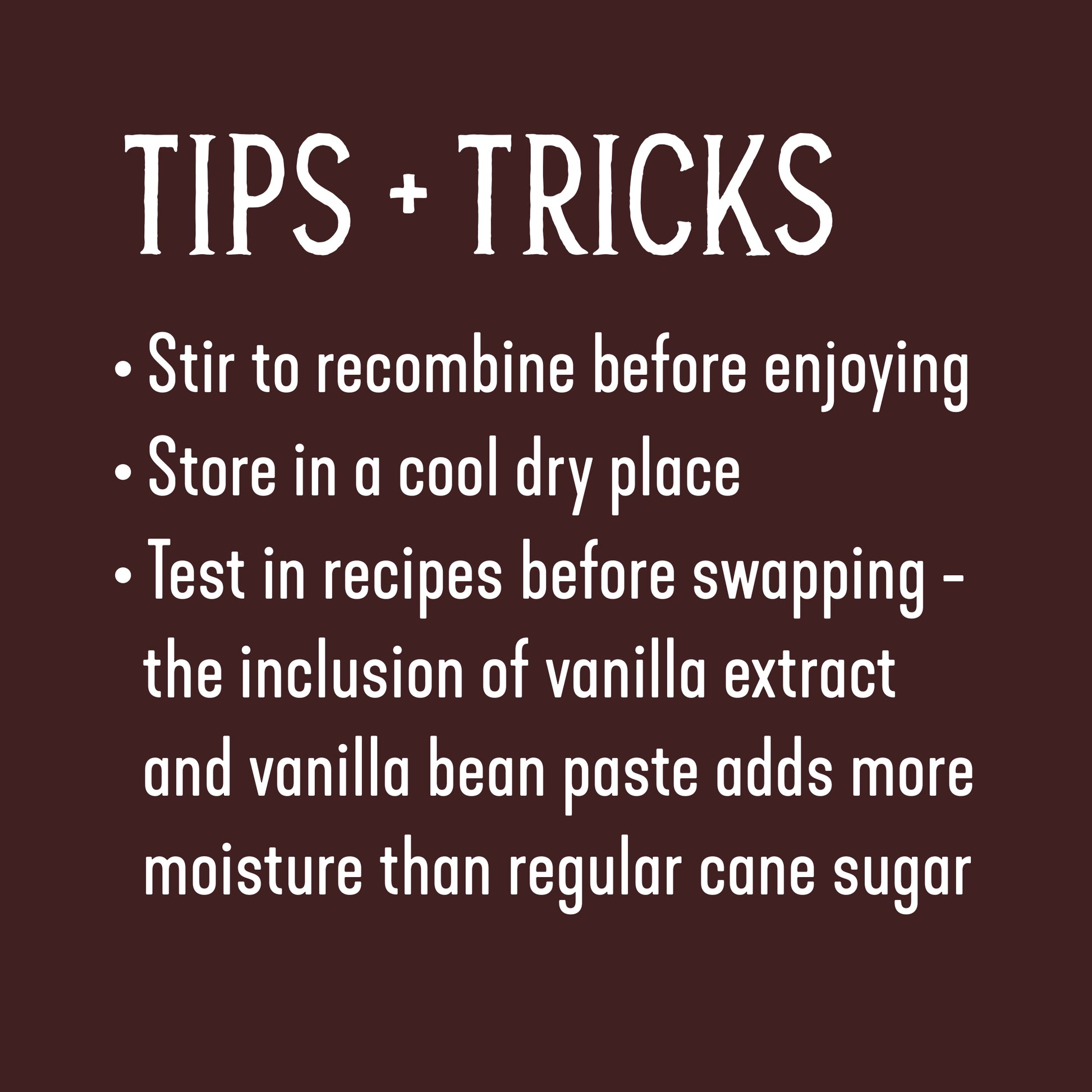ORGANIC CANE SUGAR WITH VANILLA