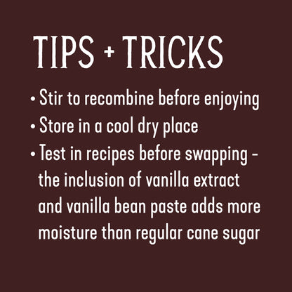 ORGANIC CANE SUGAR WITH VANILLA
