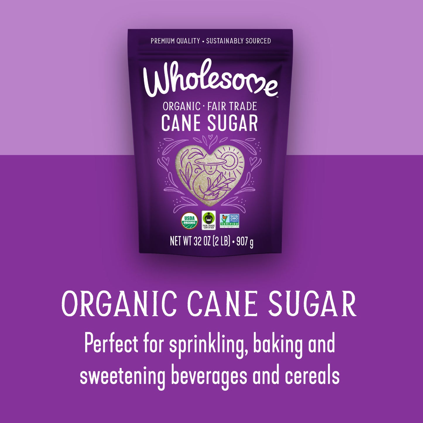 Wholesome Cane Sugar 1 Pack info view;Size_32oz - 1 Pack