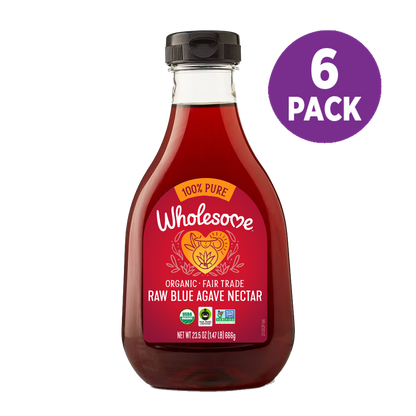 Wholesome Raw Blue Agave 6 Pack front view