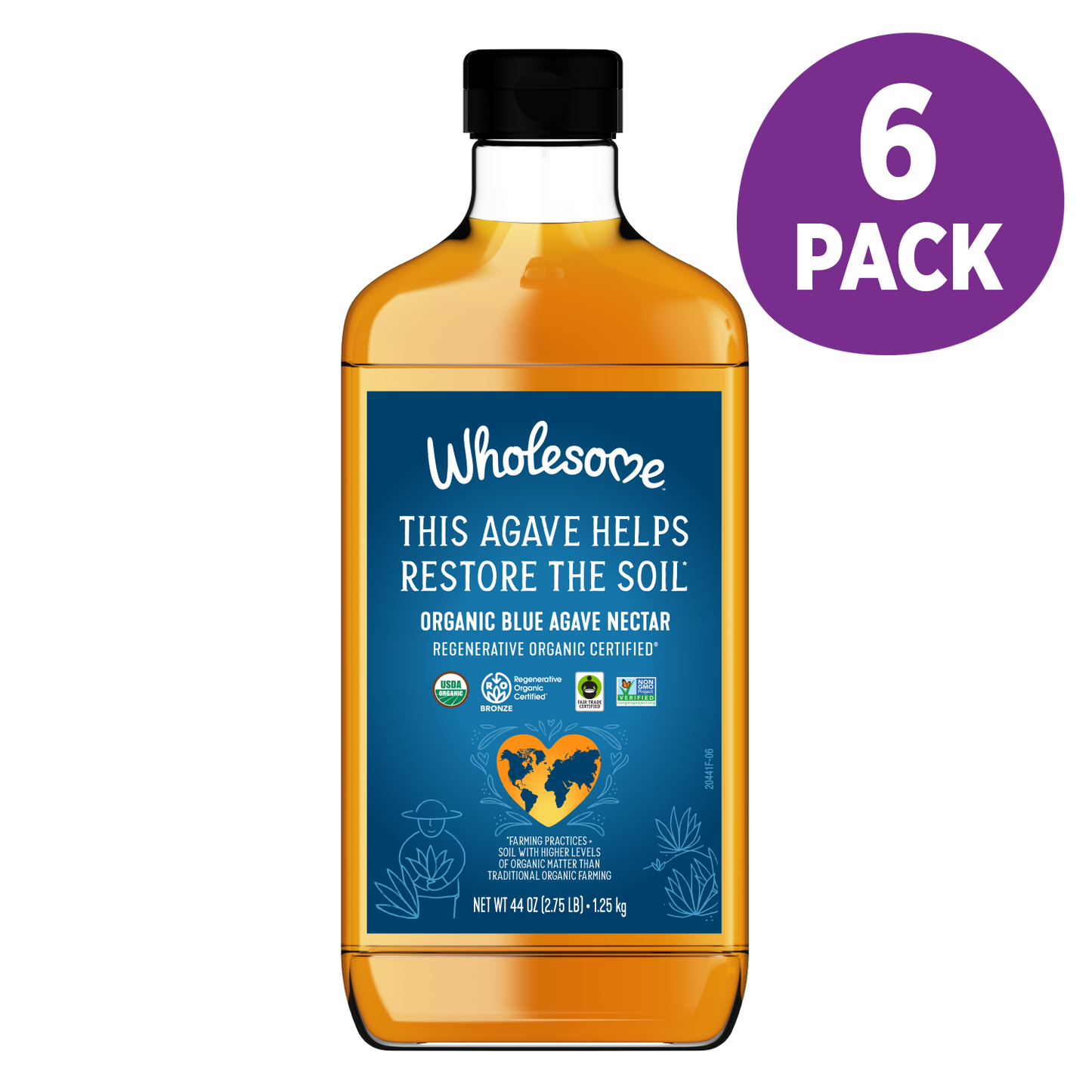 Wholesome Blue Agave 6 Pack front view;Size_44oz - 6 Pack