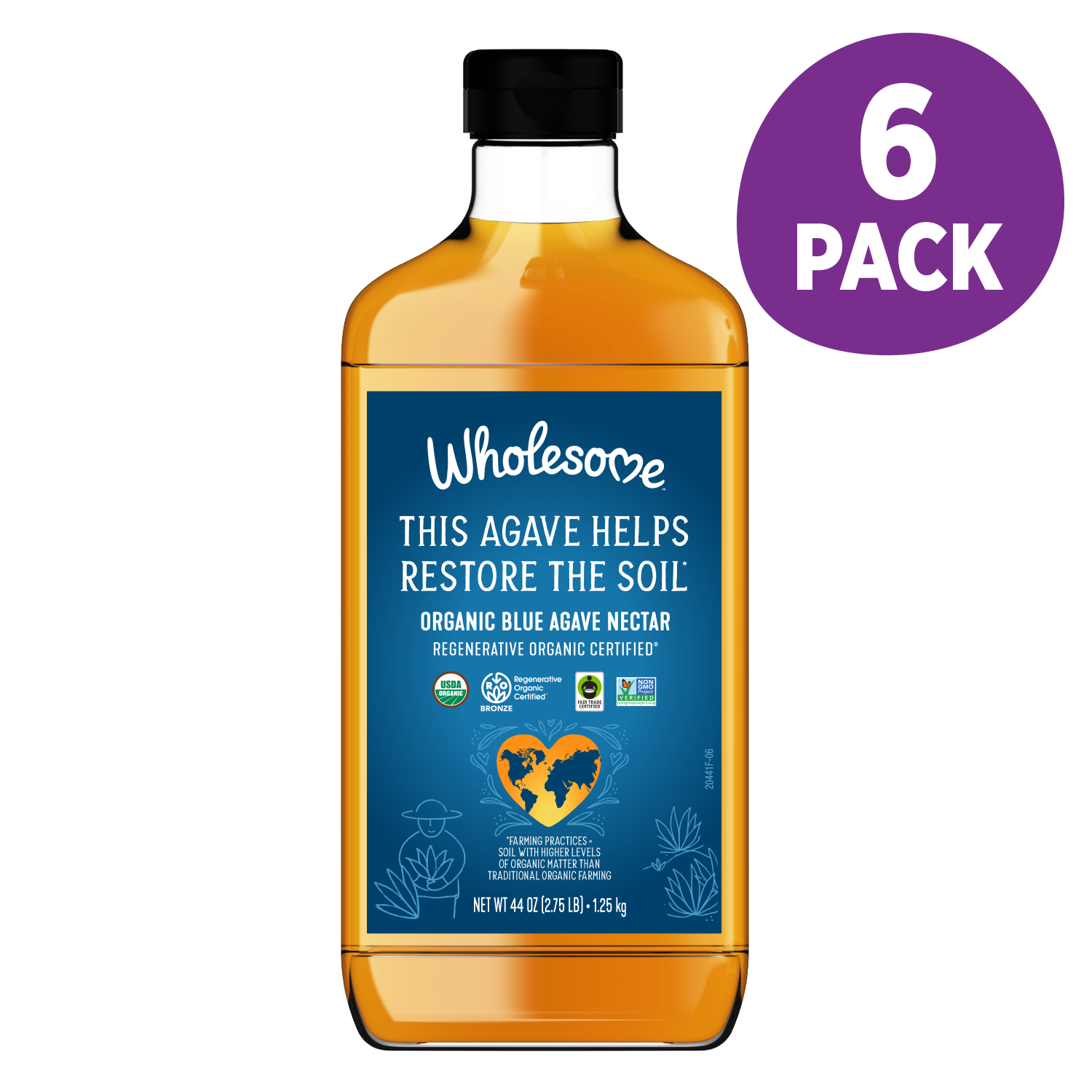 Wholesome Blue Agave 6 Pack front view;Size_44oz - 6 Pack