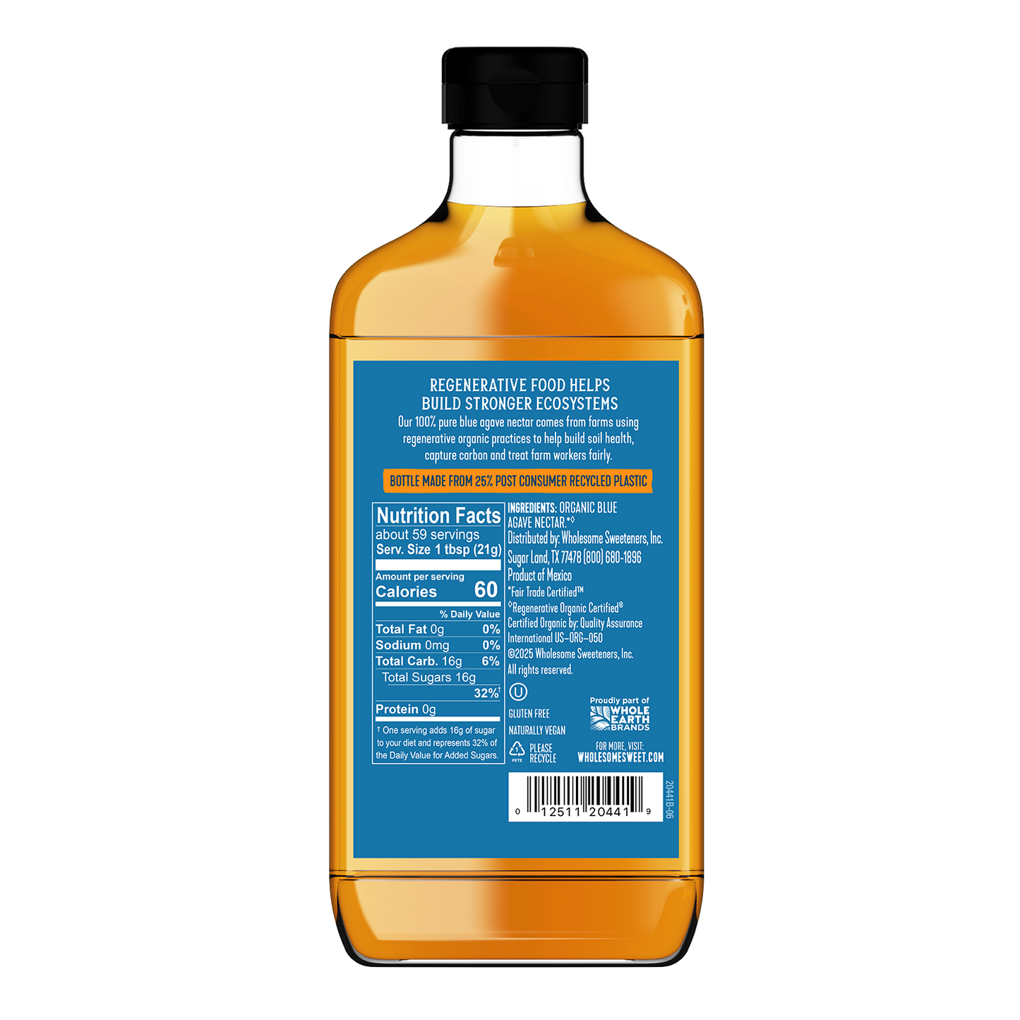 Wholesome Blue Agave 6 Pack back view;Size_44oz - 6 Pack