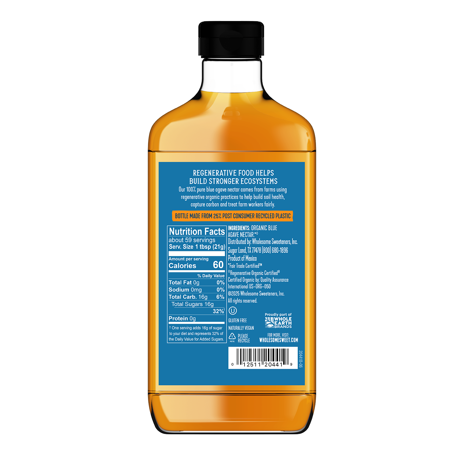 Wholesome Blue Agave 6 Pack back view;Size_44oz - 6 Pack