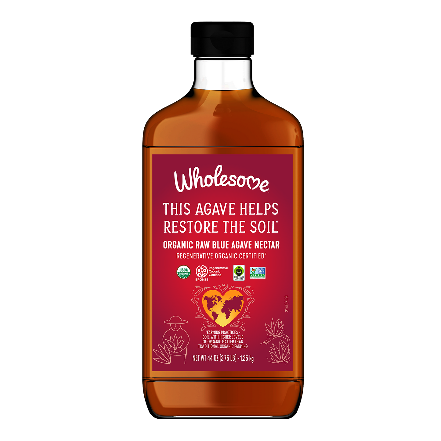 Wholesome Raw Blue Agave 1 Pack front view;Size_44oz - 1 Pack