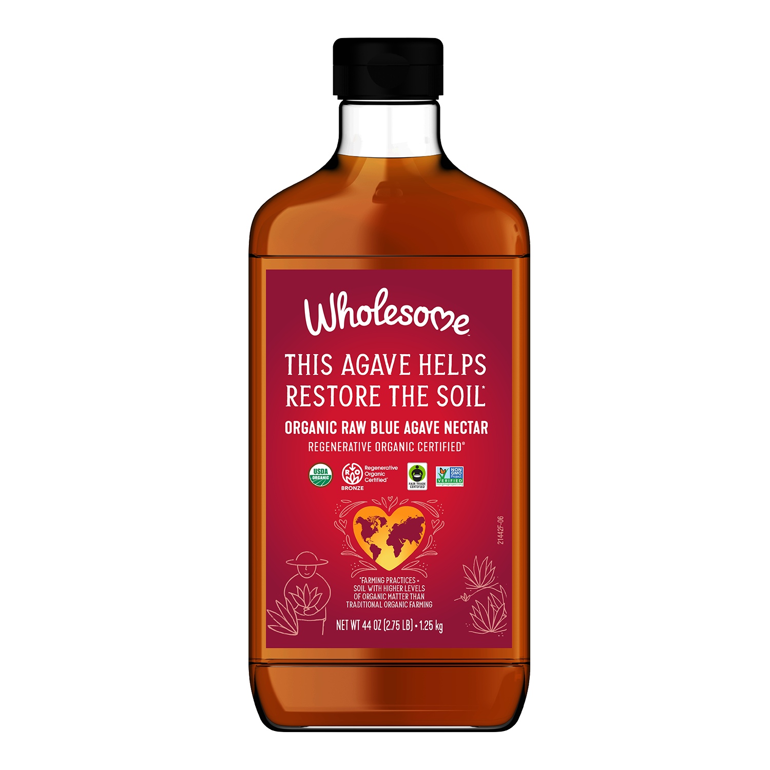 Wholesome Raw Blue Agave 1 Pack front view;Size_44oz - 1 Pack