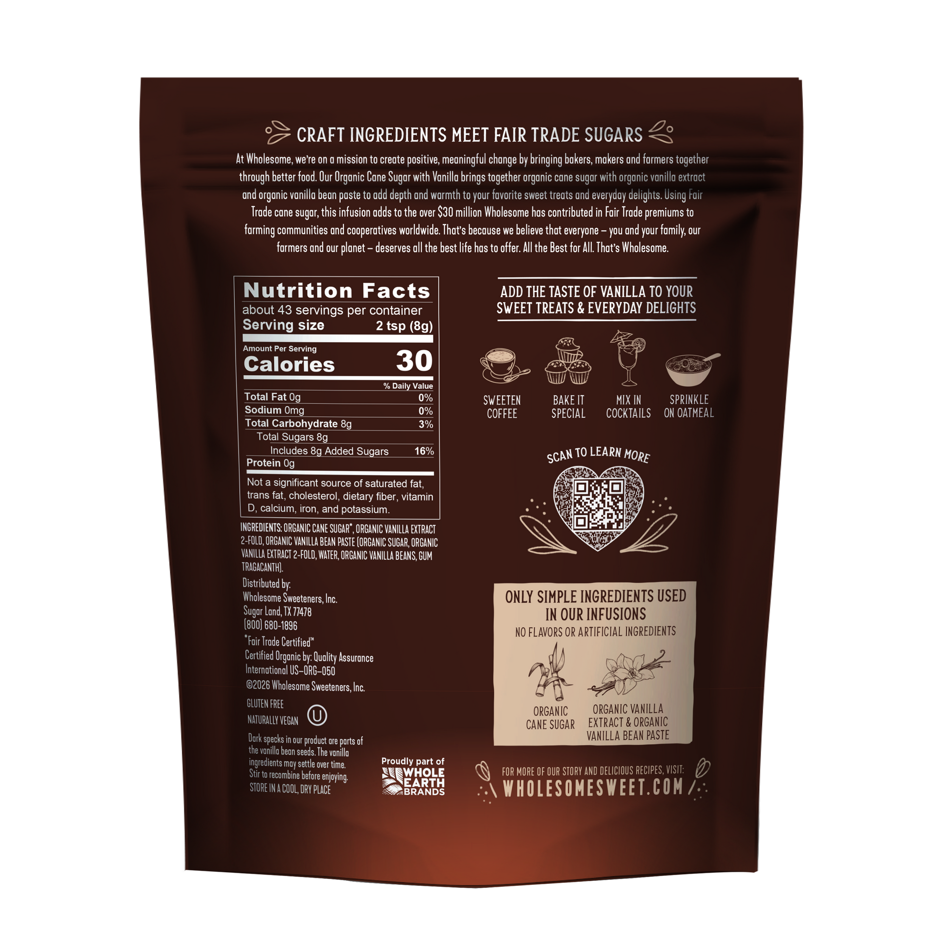 ORGANIC CANE SUGAR WITH VANILLA