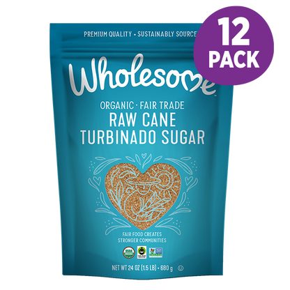 Wholesome Raw Cane Turbinado 12 Pack front view