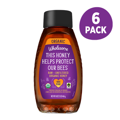 Wholesome Raw Honey 6 Pack front view