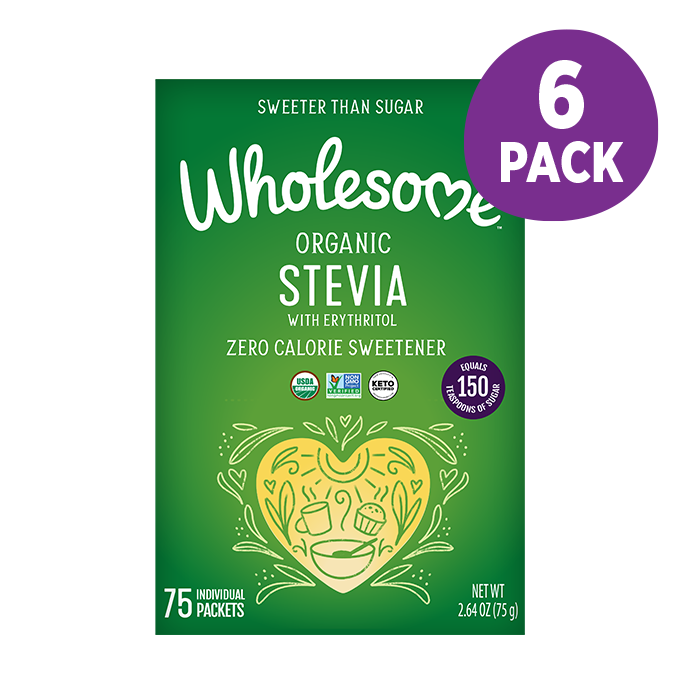 Wholesome Stevia 6 Pack front view;Size_75ct - 6 Pack